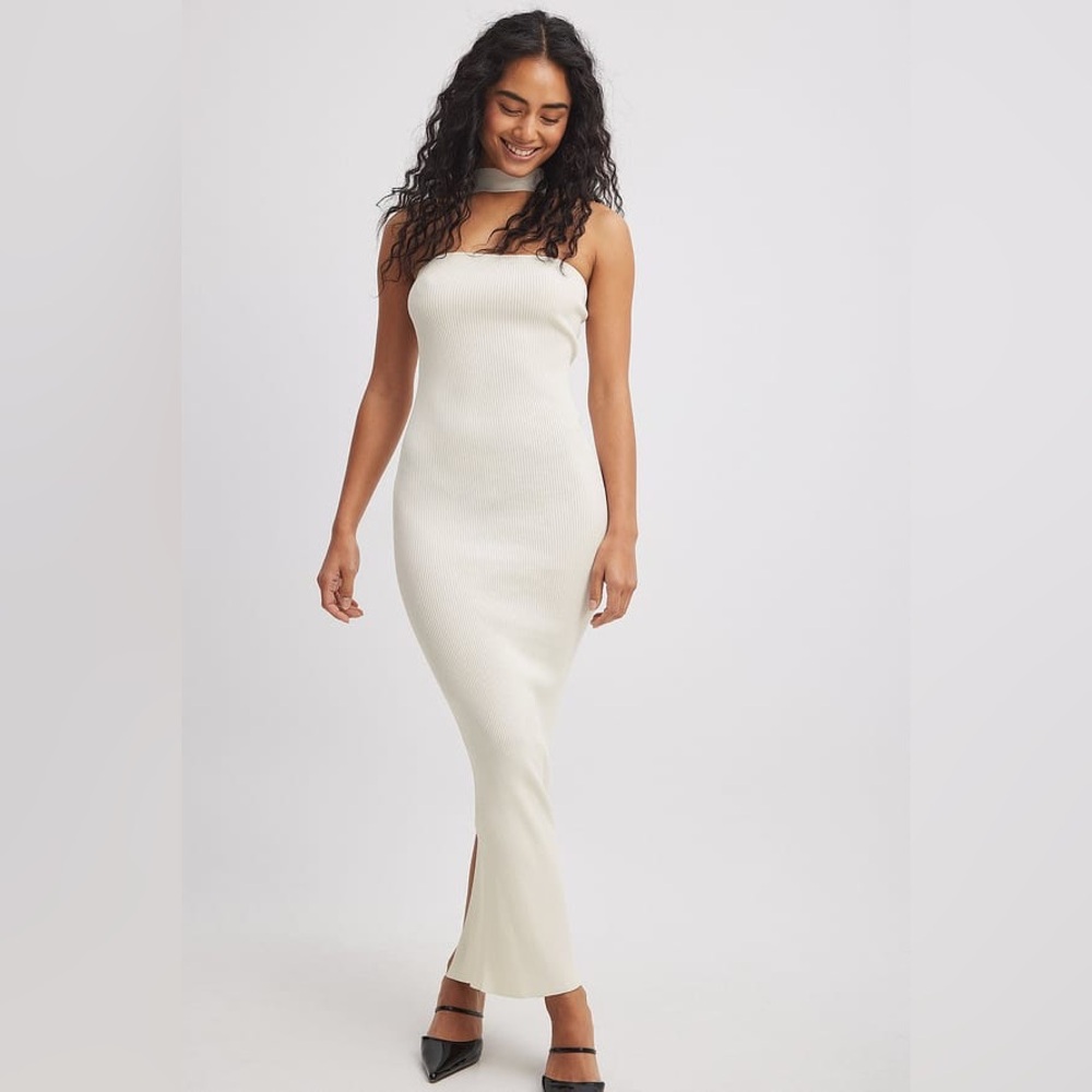 NA-KD Choker Knitted Bandeau Midi Dress